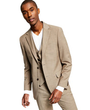 Tommy Hilfiger Mens Modern fit Wool Suit Jacket Blazer 40 L Tan Brown Solid