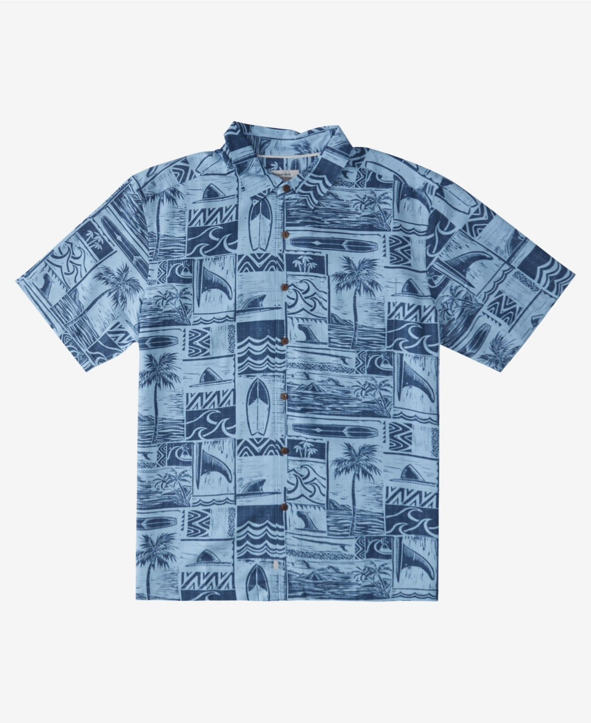 Quiksilver Mens Waterman Four Doors Button Down Shirt Dusk Blue XL