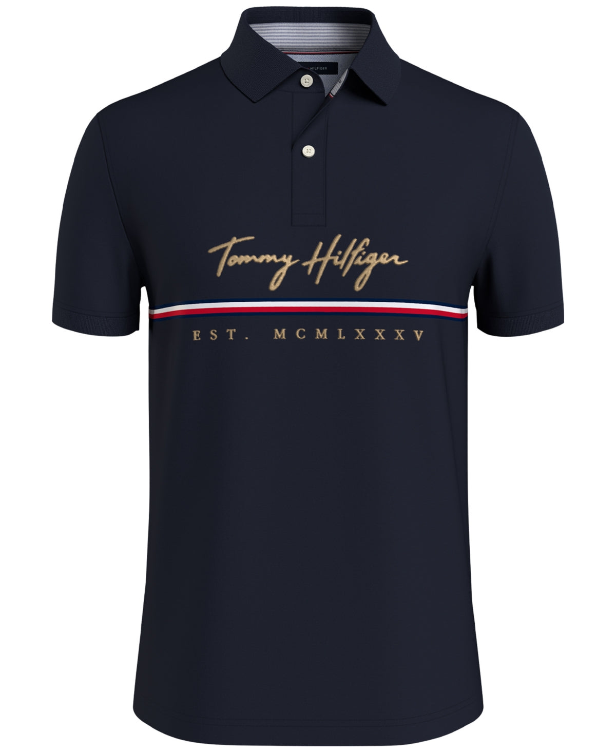 Tommy Hilfiger Mens Baldwin Th Flex Polo Shirt Blue XL