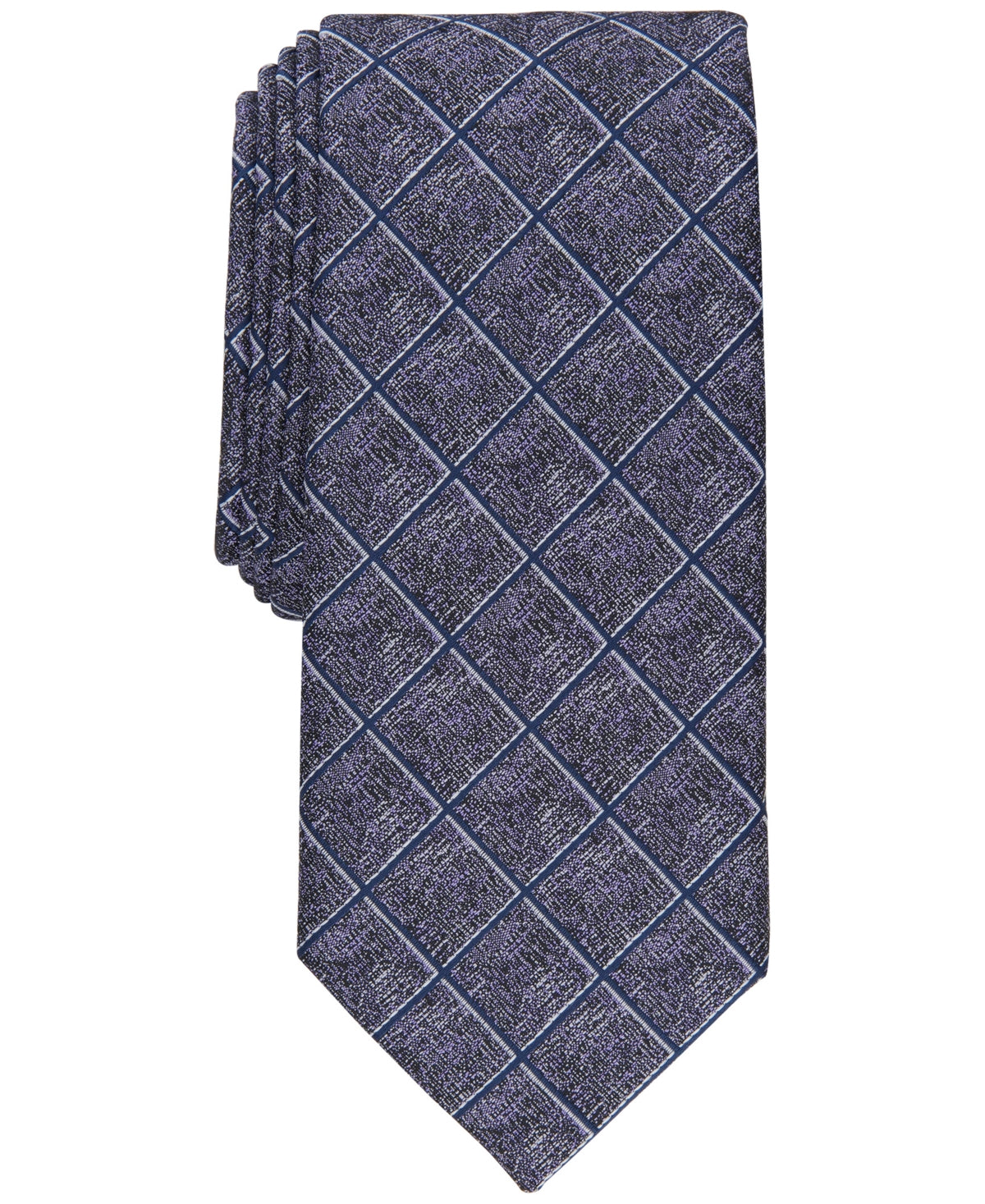 Alfani Mens Purple Grid Tie OS