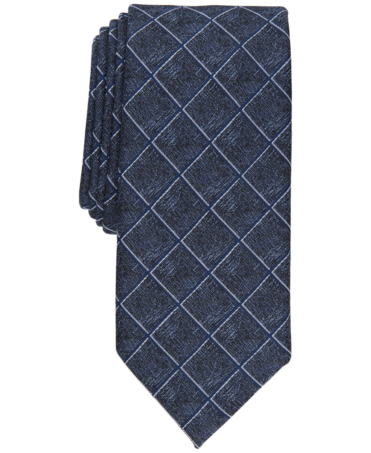 Alfani Men's Wendell Grid Necktie Blue