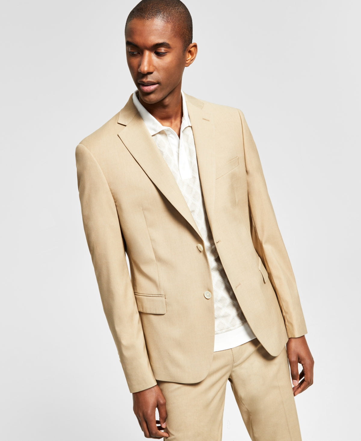 Alfani Men's Slim Fit Stretch Solid Suit Jacket Caramel 40L