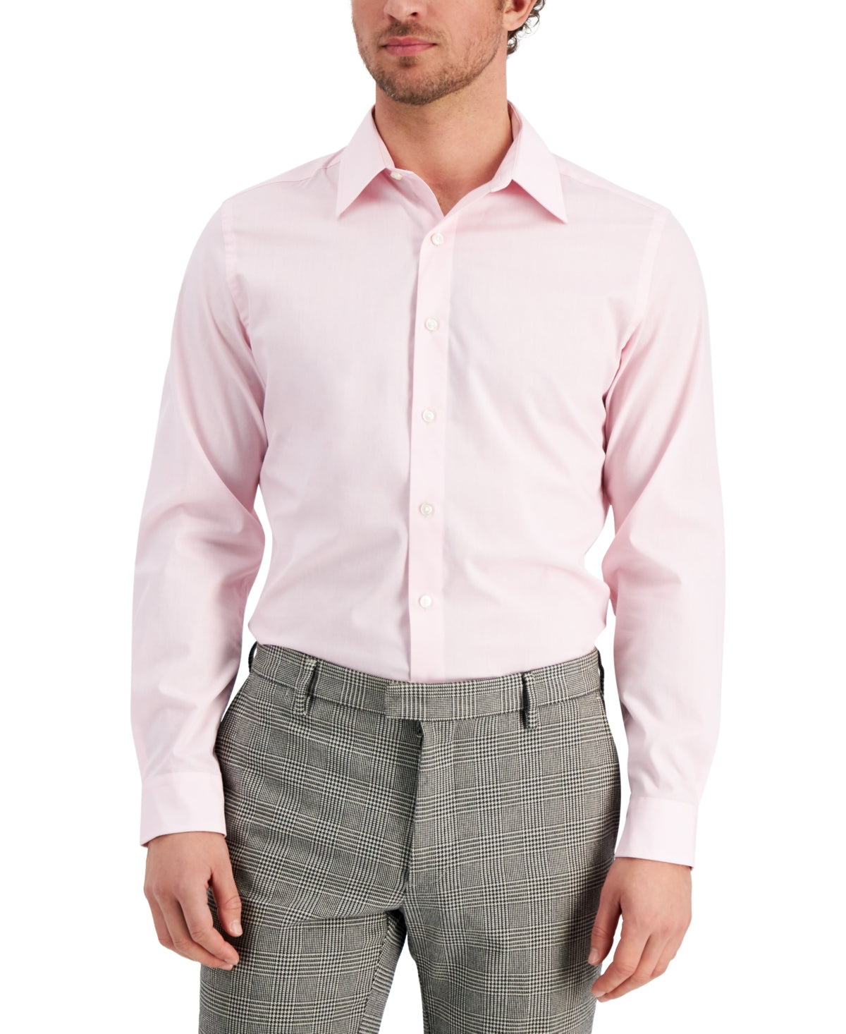 Club Room Men's Slim Fit Solid Dress Shirt  Parfait Pink XL