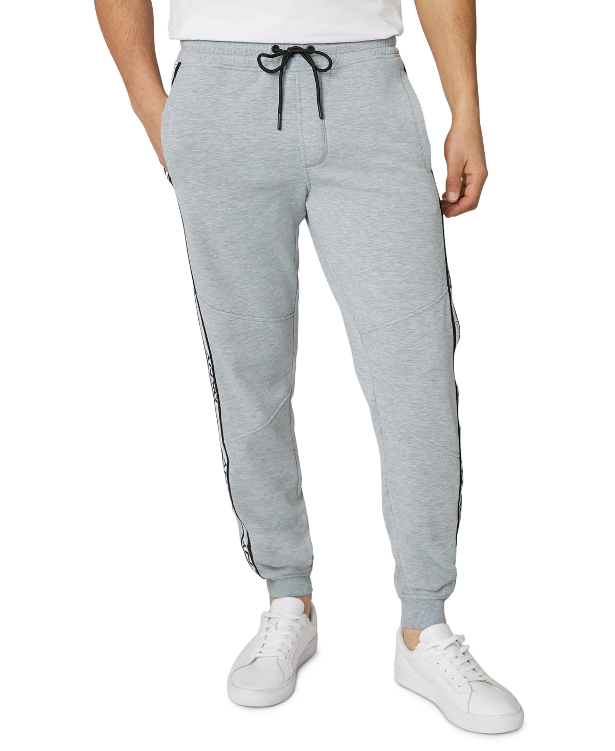 DKNY Men's Tanner Regular-Fit  Logo Jogger Pants Heather Grey Medium