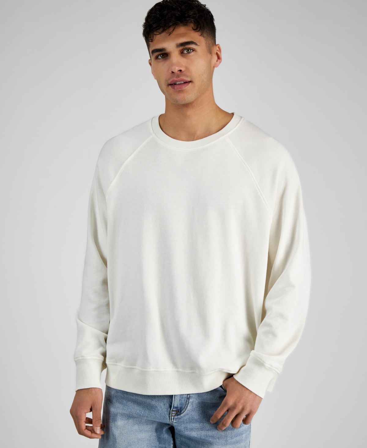 And Now This Men's Raglan Sweatshirt White Size Medium