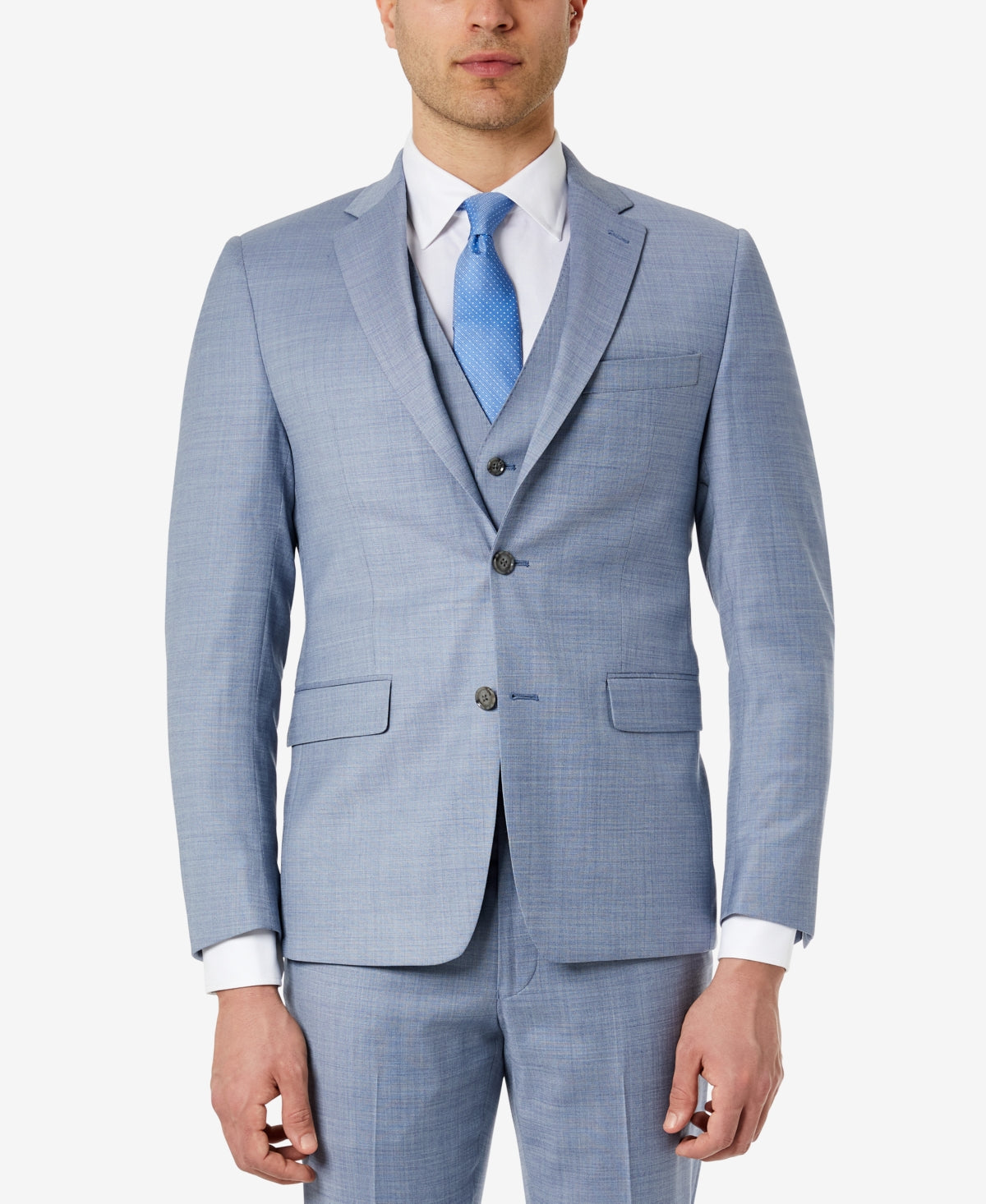 Calvin Klein Mens Skinny fit Suit Jacket Blazer 36 S Light Blue Solid Stretch