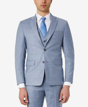 Calvin Klein Mens Skinny fit Suit Jacket Blazer 36 S Light Blue Solid Stretch