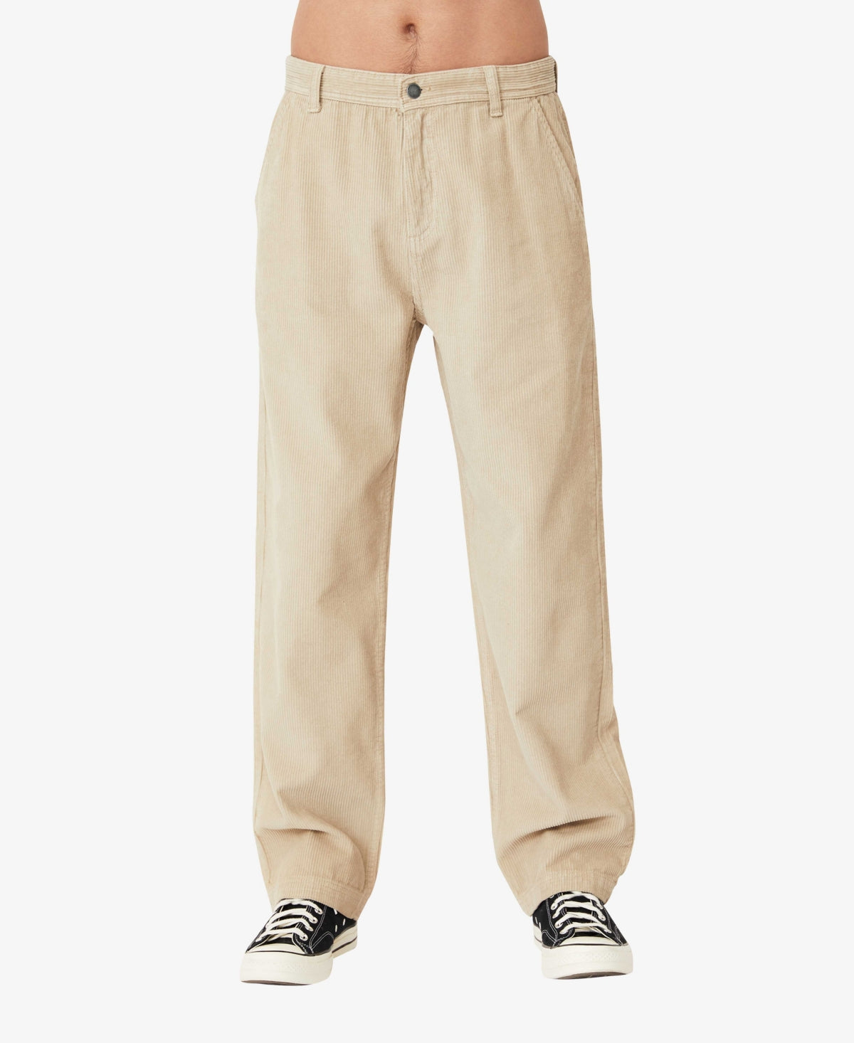 Cotton On Men Loose fit Casual Corduroy Pants 38 / 29 Beige Solid