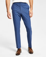 Tommy Hilfiger Men's Modern-Fit TH Stretch Check Performance Pants Blue 32 X 34