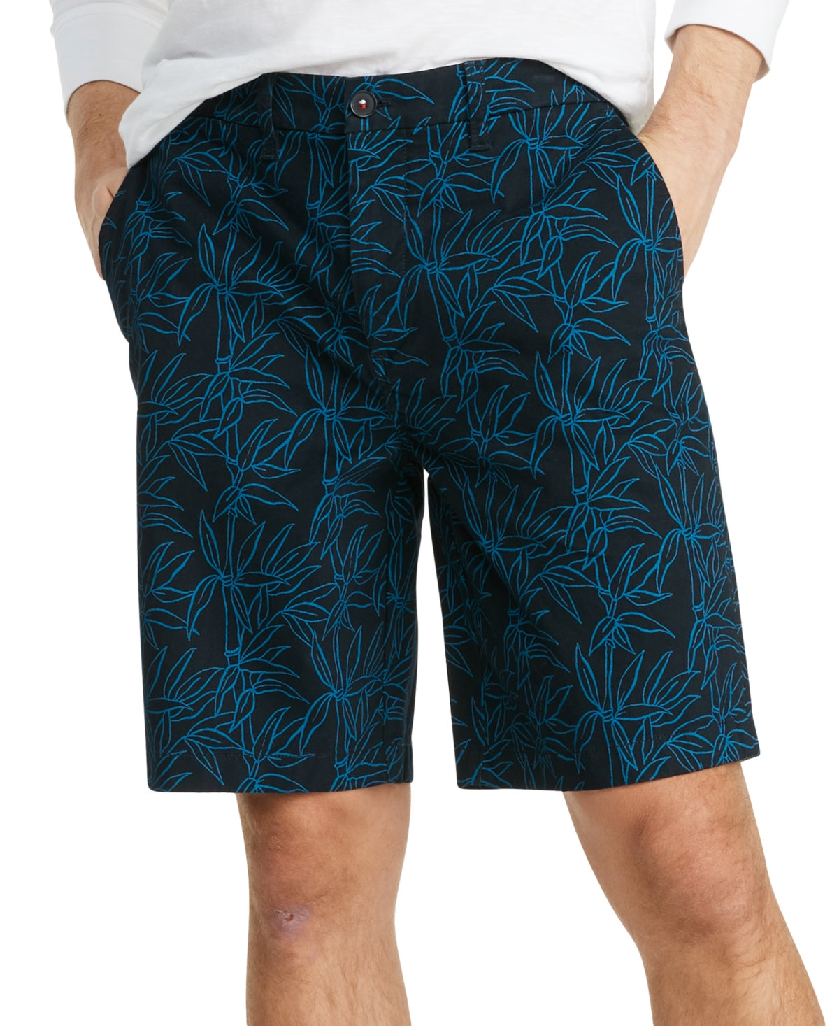 Tommy Hilfiger Mens TH FLEX Shorts Bamboo Print Desert Sky Black 31