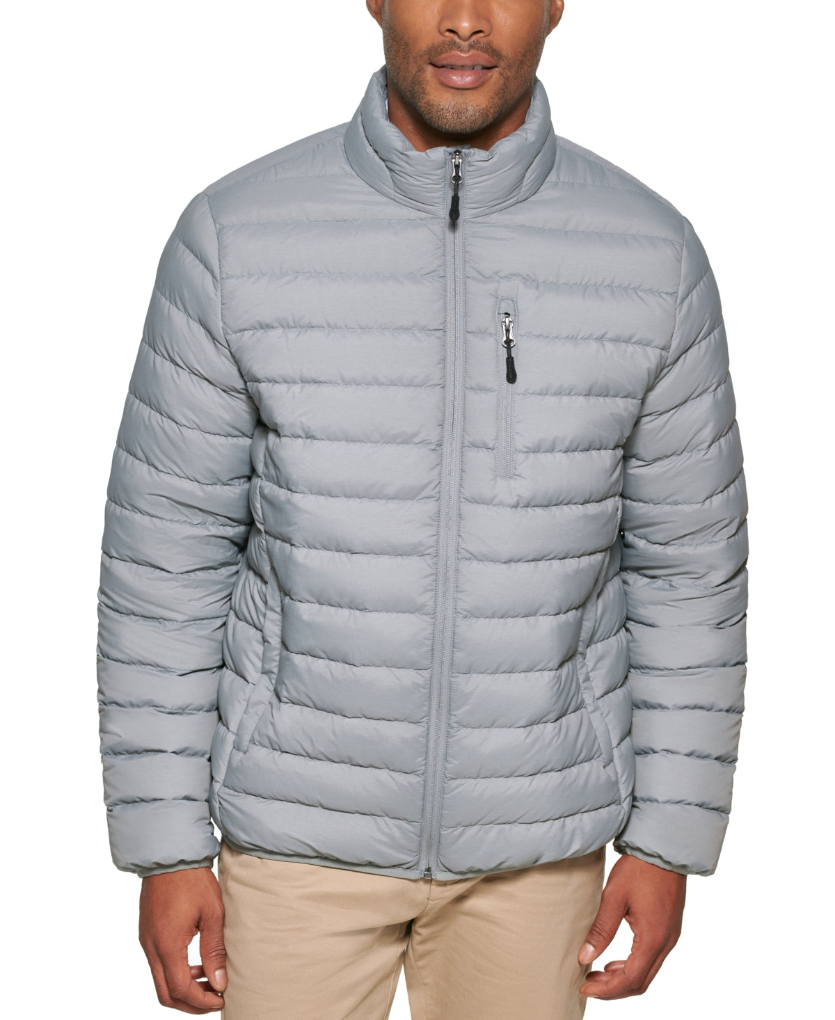 Club Room Mens Puffer Jacket Coat XL Grey Stretch Solid