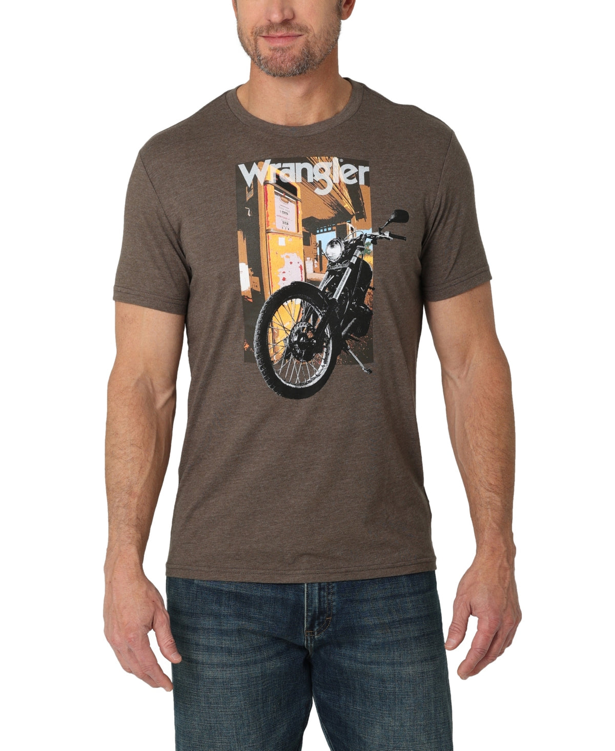 Wrangler Men’s Photobike Graphic Tshirt Brown Size M