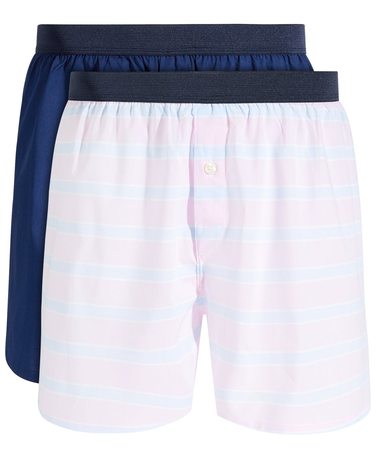 Club Room Men's 2-Pk. Underwear Stripe Solid Boxer Shorts Pink Blue  XL