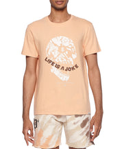 Eleven Paris Men's "Life Is a Joke" Skull Graphic T Shirt  Orange XXL