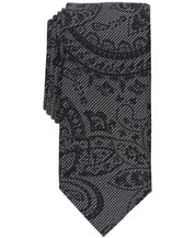 Alfani Mens Necktie Paisley Charcoal Grey Tie