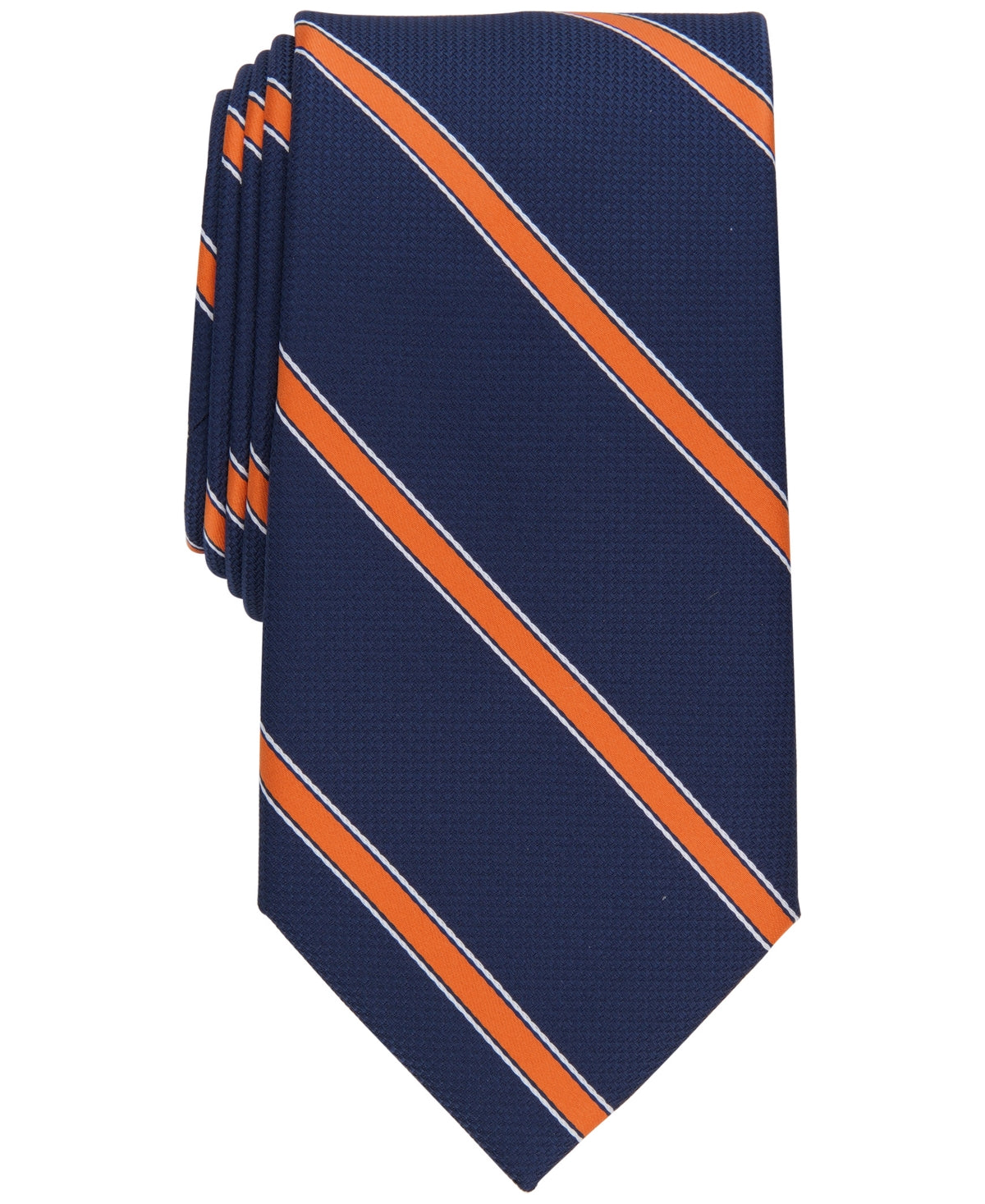 Club Room Men's Classic Stripe Tie Orange Necktie