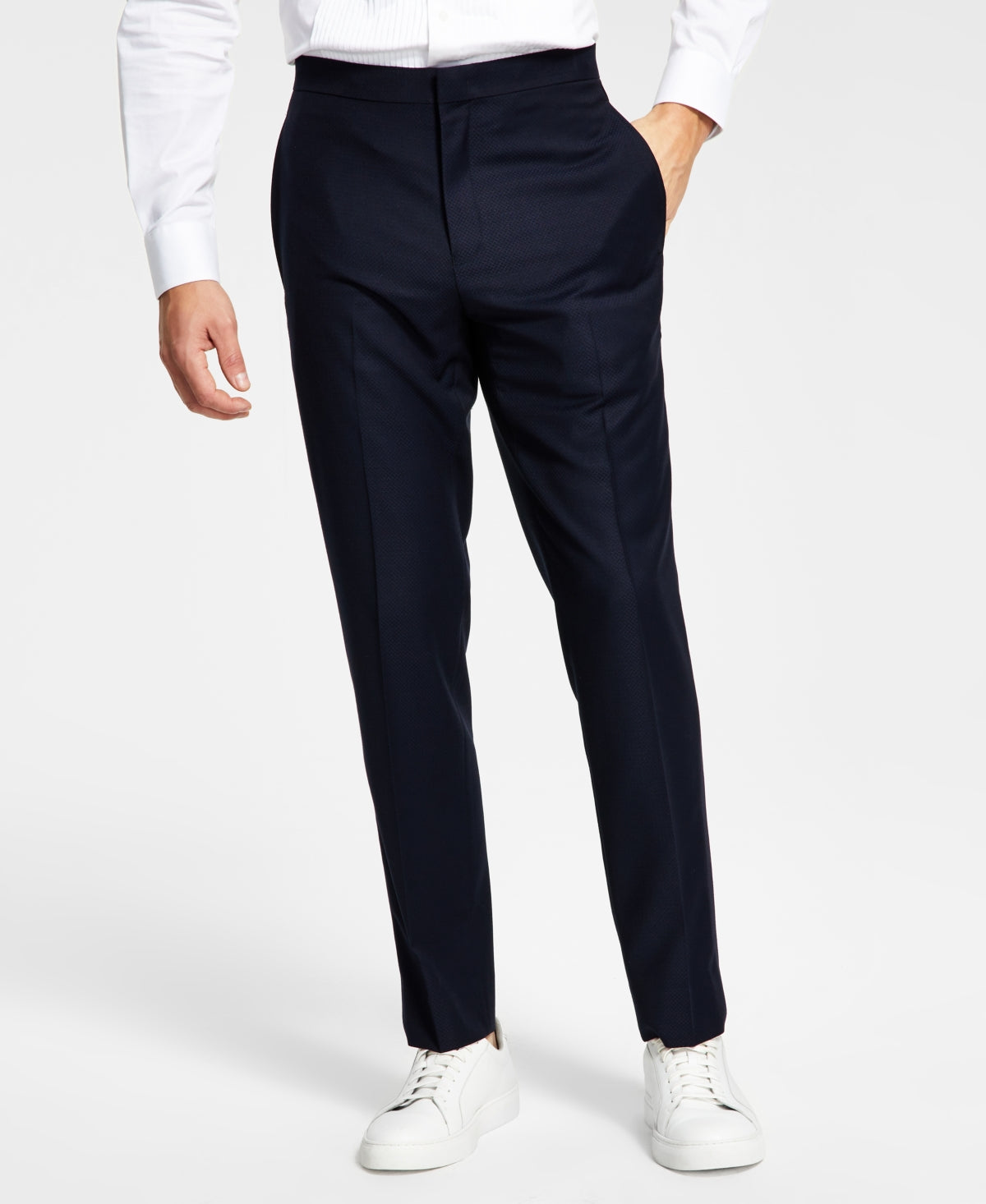 Alfani Mens Slim Fit Navy Blue Tuxedo Pants 34 x 32