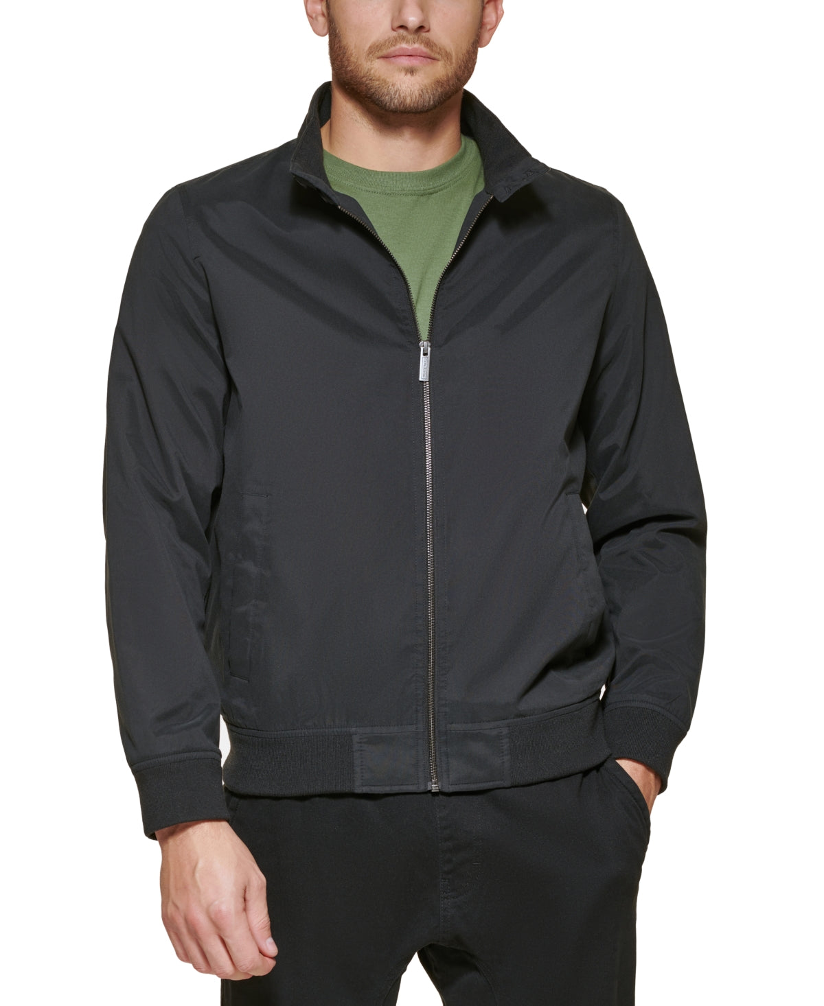 Club Room Men's Regular-Fit Bomber Jacket Large Black