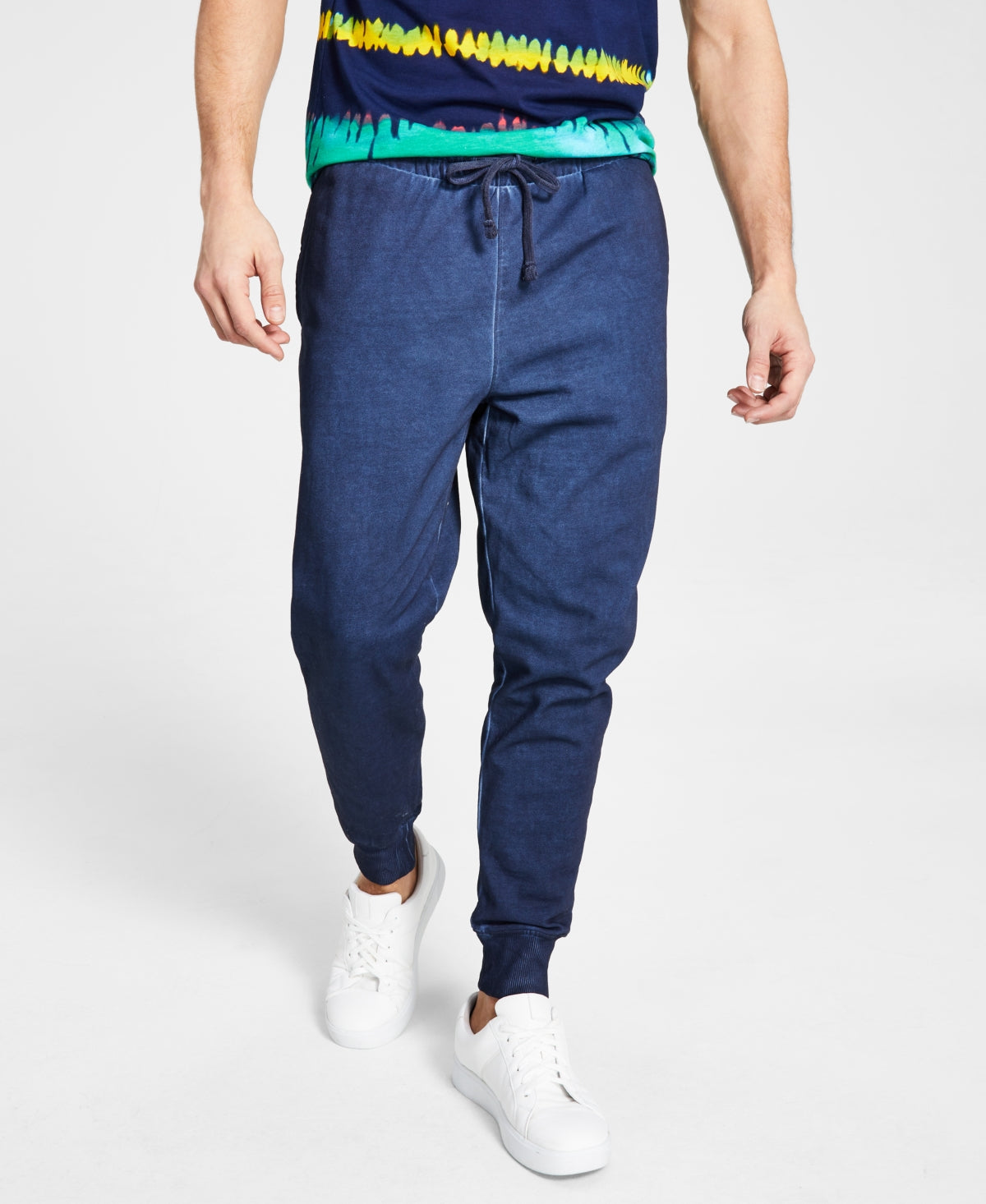 Sun + Stone Men's Garmentwashed Fleece Joggers Wine Large