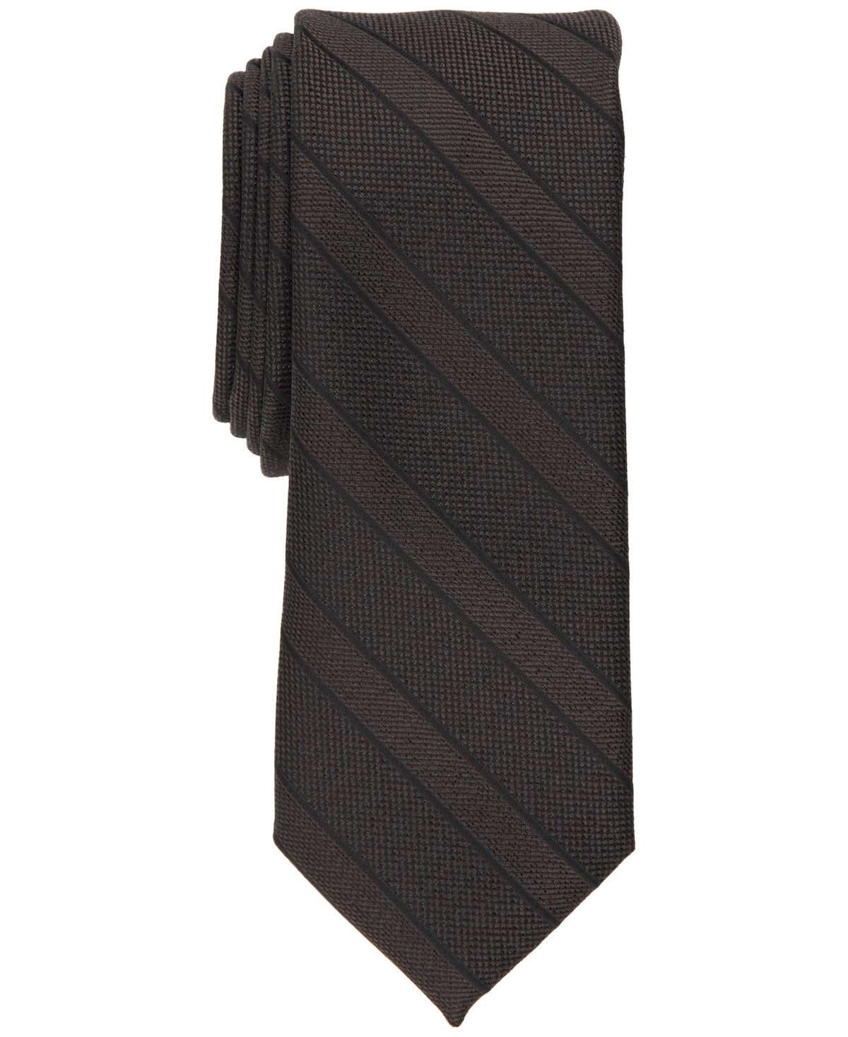 INC International Concepts Mens Skinny Tie Tonal Metallic Charcoal