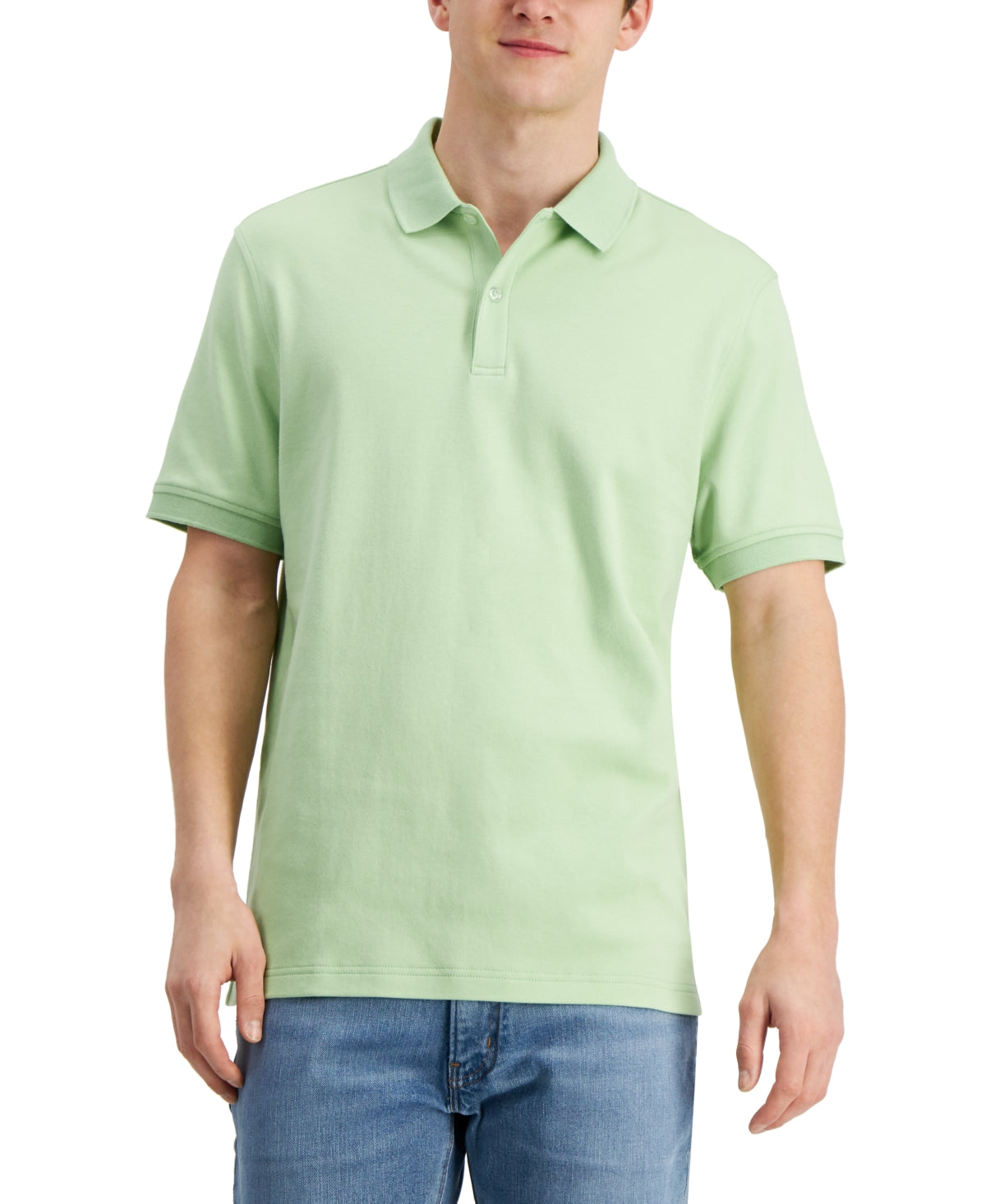 Club Room Mens Heather Short Sleeve Polo Shirt Pale Mint Green 2XL