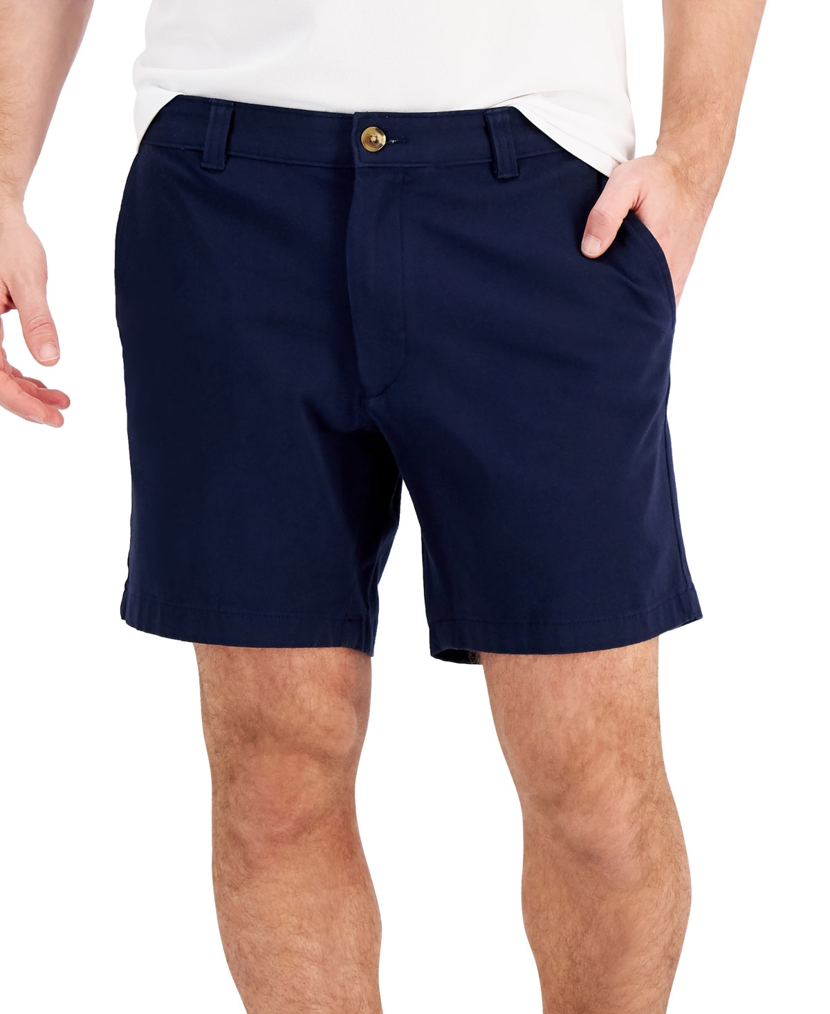 Club Room Men's Regular Fit 7 Inseam 4 Way Stretch Shorts Navy Blue 30