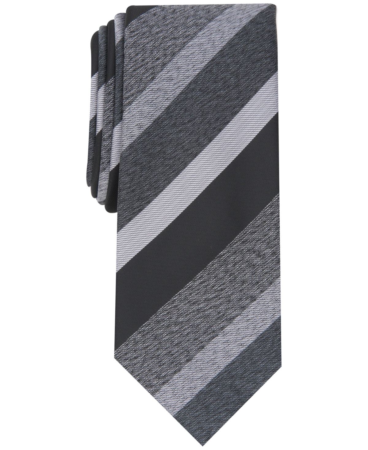 Alfani Men's Cormack Striped Slim Necktie Grey