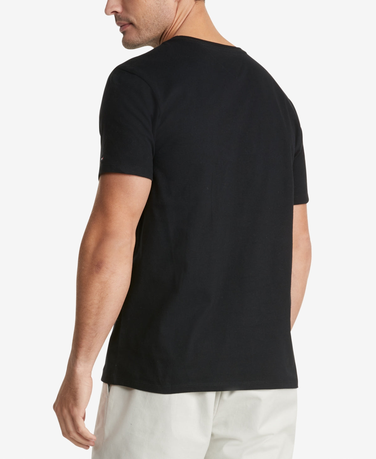 Tommy Hilfiger Men's Flag Stripe Tshirt  Black Xl