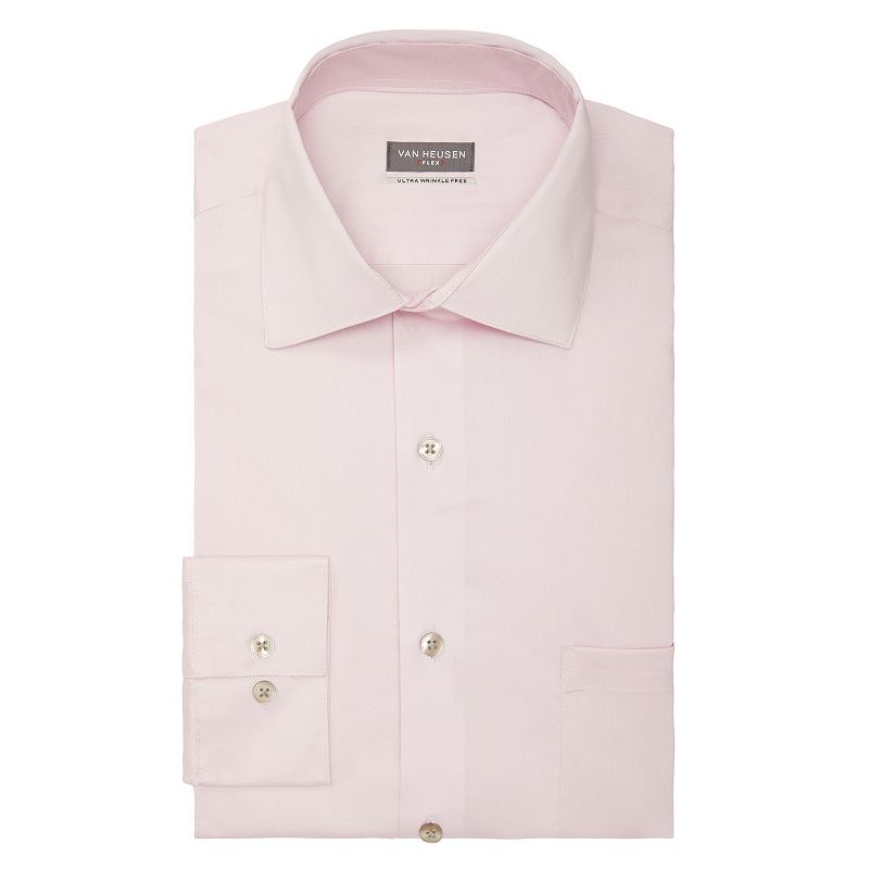 Van Heusen Mens Regular Fit Dress Shirt Pink Size 15 15.5 32 33