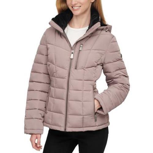 CALVIN KLEIN Women's Faux-Fur-Trim Hooded Puffer Coat XL Fig