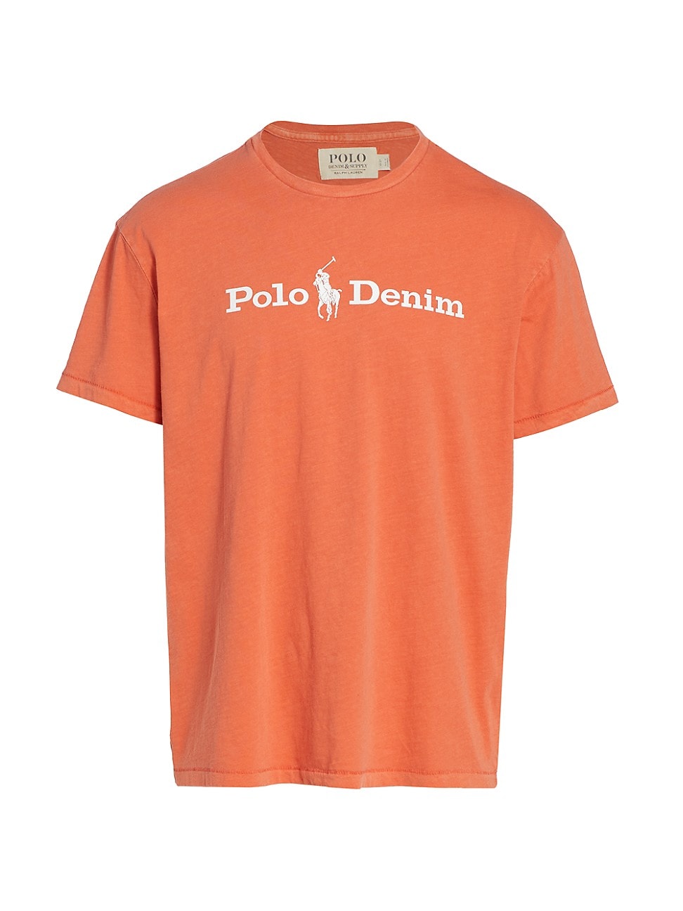 Polo Ralph Lauren Slub Short Sleeve Logo Jersey T Shirt Orange Large