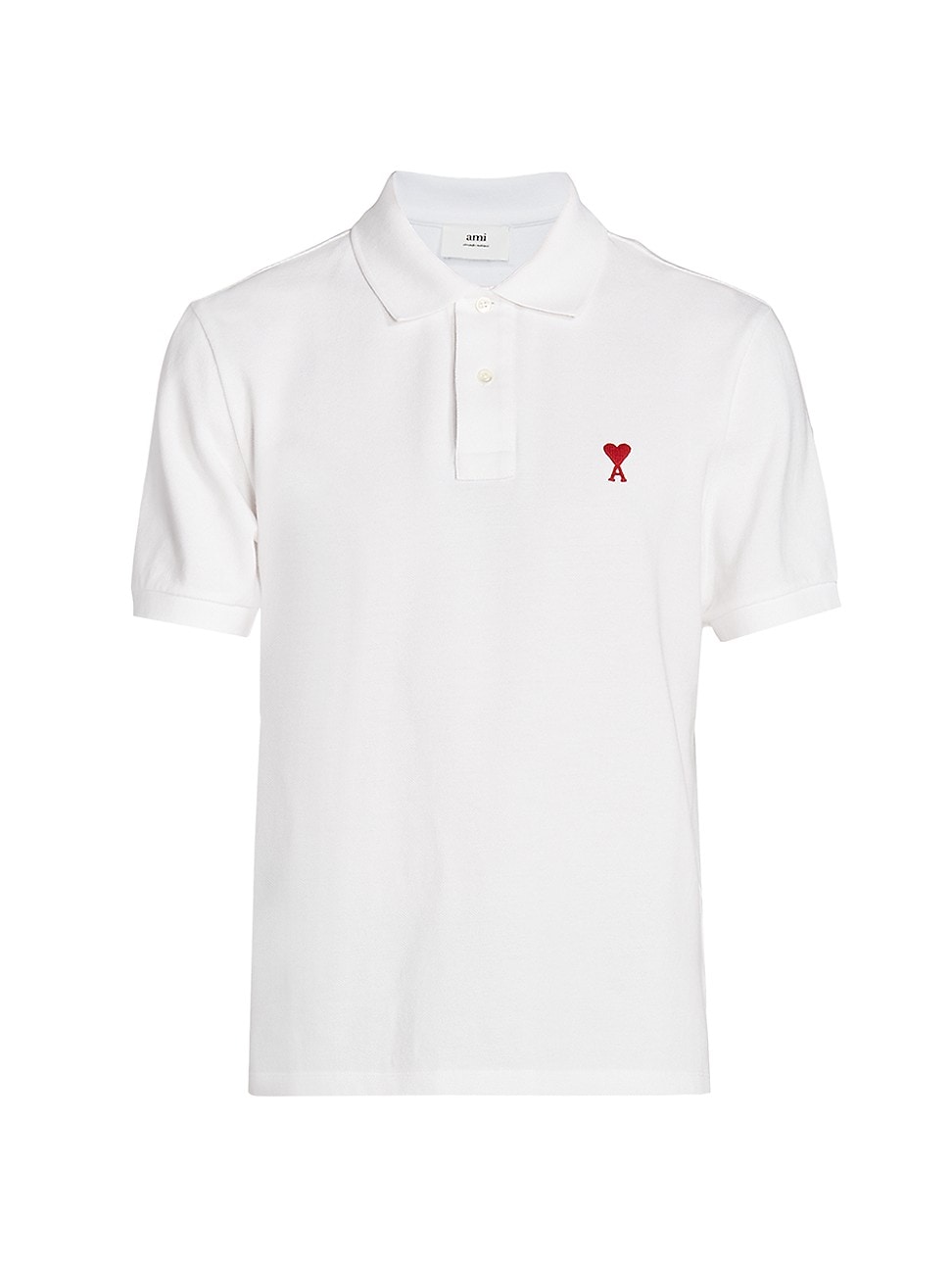 Ami Adc Mens Short Sleeve Polo Shirt White XL