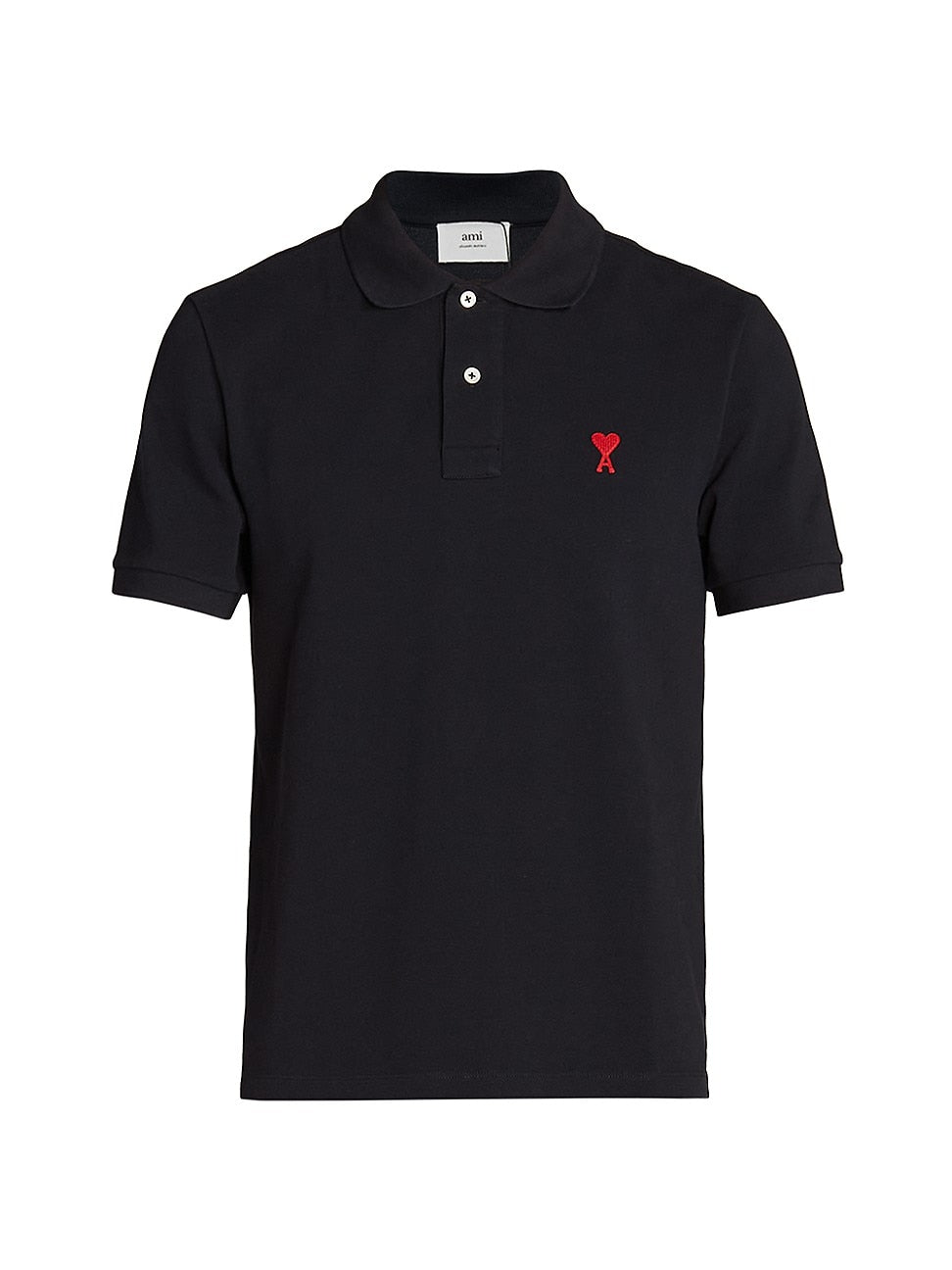 Ami Adc Mens Short Sleeve Polo Shirt Black Medium