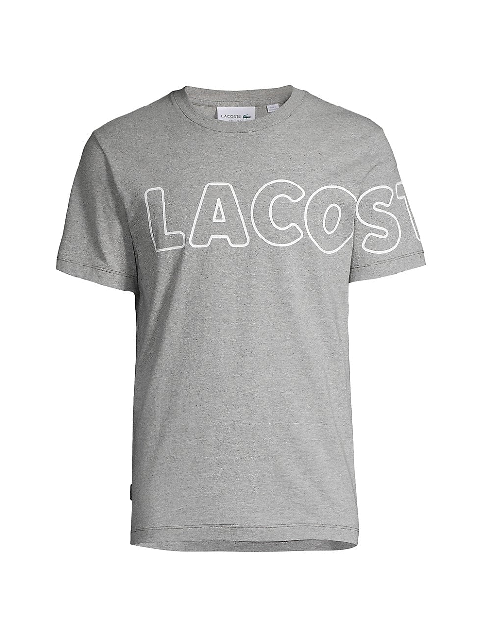 Lacoste Mens Graphic Code  Short Sleeve T-Shirt Grey 2XL