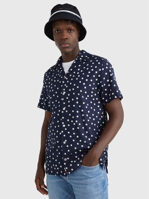 Tommy Hilfiger Men's Chambray Button Down Shirt Desert Sky White Small