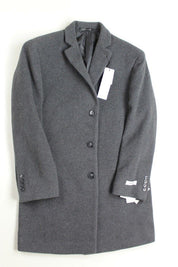Calvin Klein Mens Slim fit Overcoat Coat 44 S Charcoal Grey Solid
