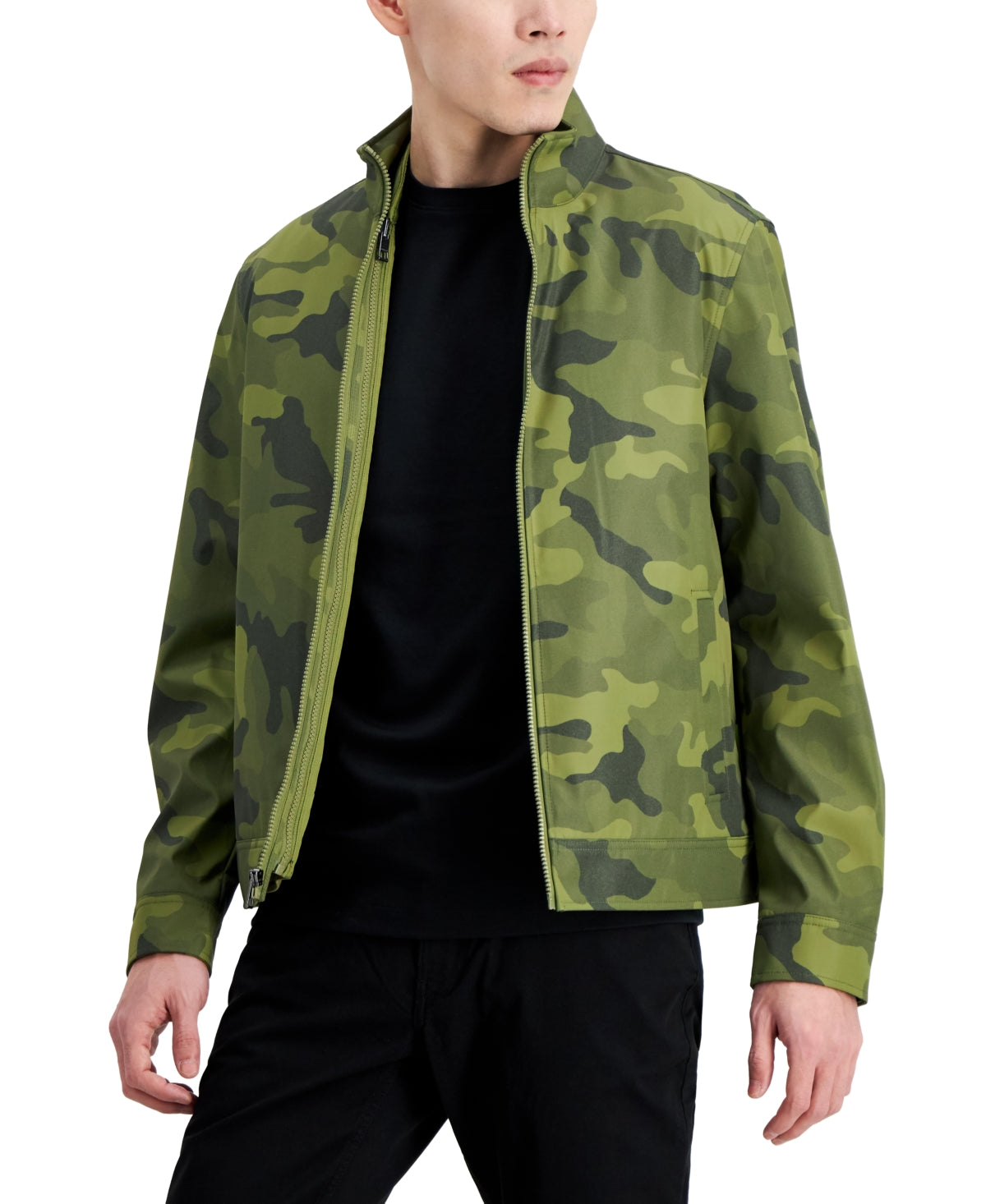 Michael Kors Mens 3 IN 1 Track Jacket Coat Olive Green Camo XL