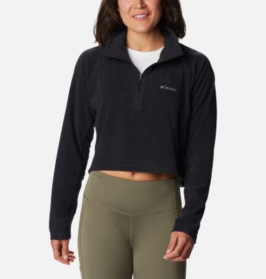Columbia Womens Regular fit Long Sleeve Half Zip Sweatshirt XL Black Solid