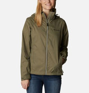 Columbia Womens Regular fit Raincoat Coat XS Green Solid Waterproof