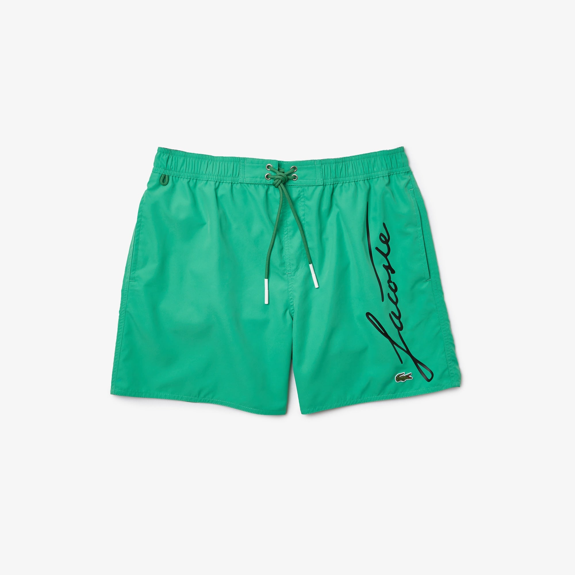 Lacoste Mens Signture Prints Swim Trunks Green Small