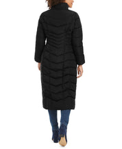 Calvin Klein Womens Hooded Faux-Fur-Trim Maxi Puffer Coat Medium Black