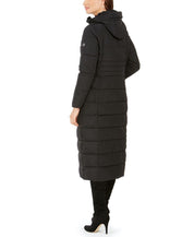 Calvin Klein Womens Hooded Faux-Fur-Trim Maxi Puffer Coat XXS Black / Black