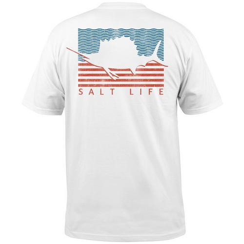 Salt Life Men's Short Sleeve Sailing Graphic T-Shirt White Medium
