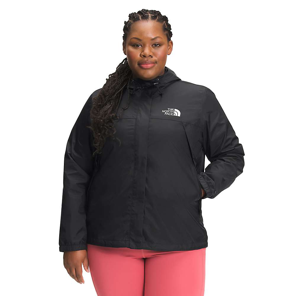 The North Face Women Antora Raincoat Coat 1X Black Solid