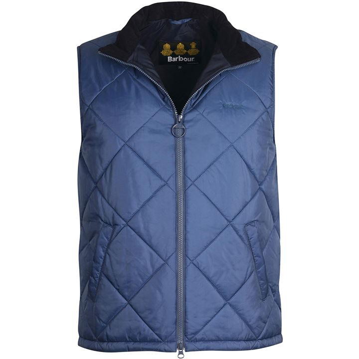 Barbour Mens Finnar Quilted Vest Mid Blue Medium