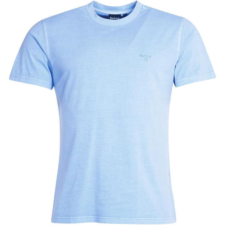 Barbour Men's Garment Dyed Short Sleeve T Shirt Sky Blue XL