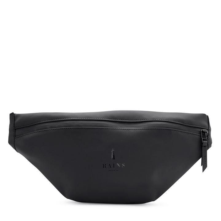Rains Black Bum Bag  One Size  New
