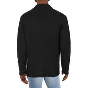 Polo Ralph Lauren Mens Wool Ribbed Knit Cardigan Sweater Medium Charcoal Grey