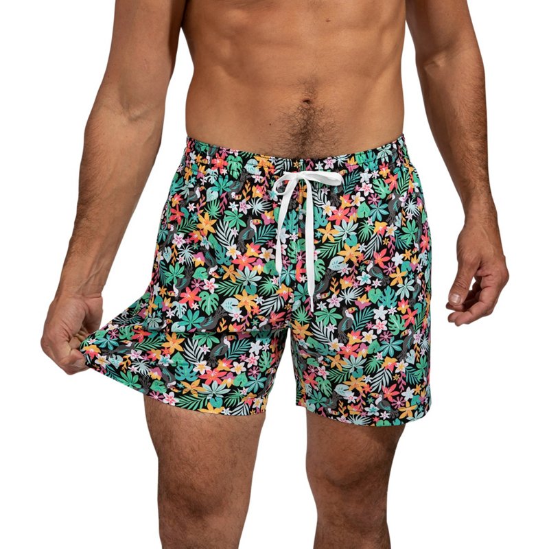 Chubbies Men Regular fit Swim Trunks Swimwear Large Black Floral