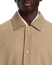Hugo Boss Mens Modern Fit Leather L-Mochi Jacket Coat 44 R Brown Solid